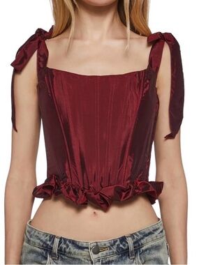 Widow crimson secrets goth Satin Corset Top